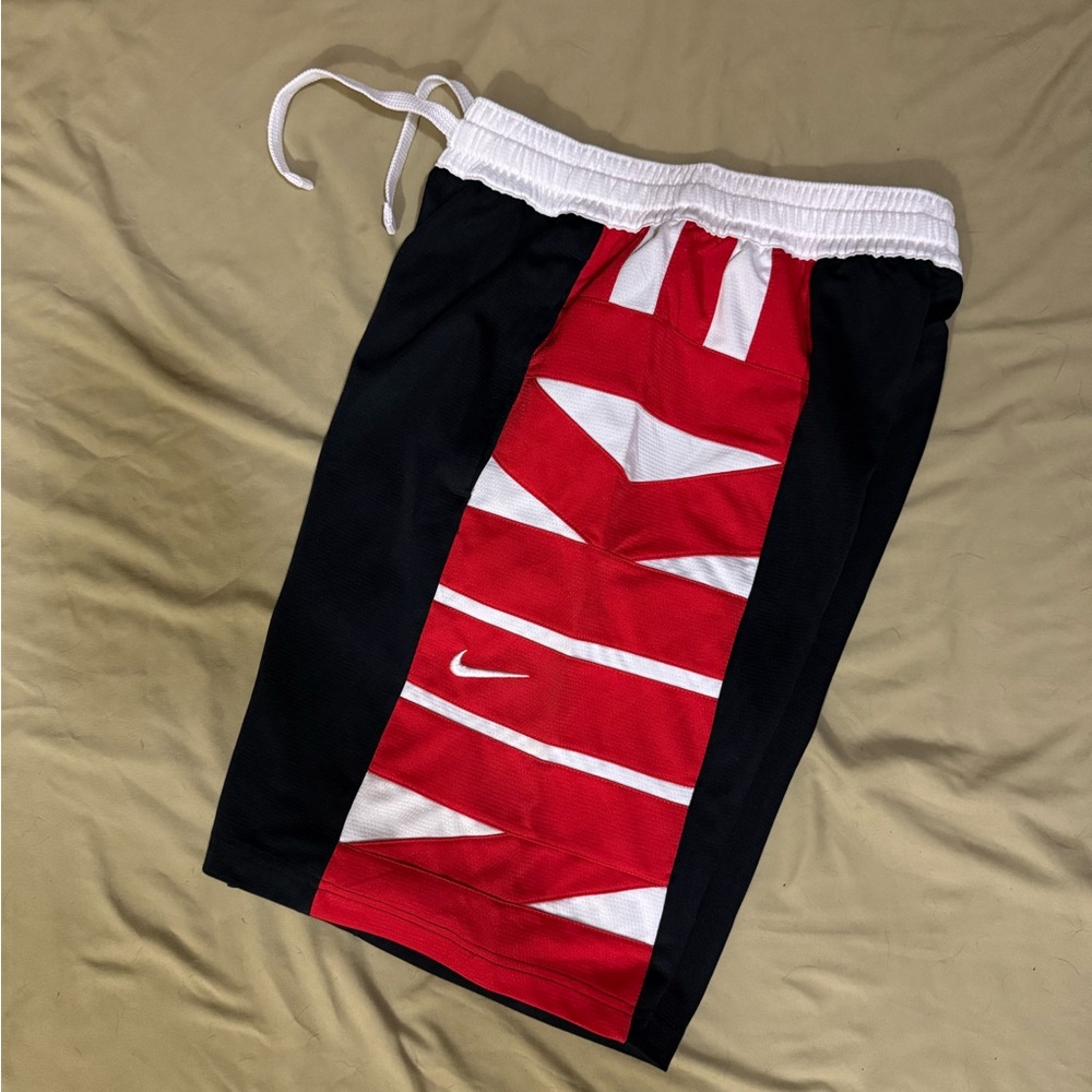 Nike Black & Red Men's Athletic Shorts with White Waistband